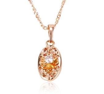 20mm CZ FLORAL PENDANT+FREE CHAIN